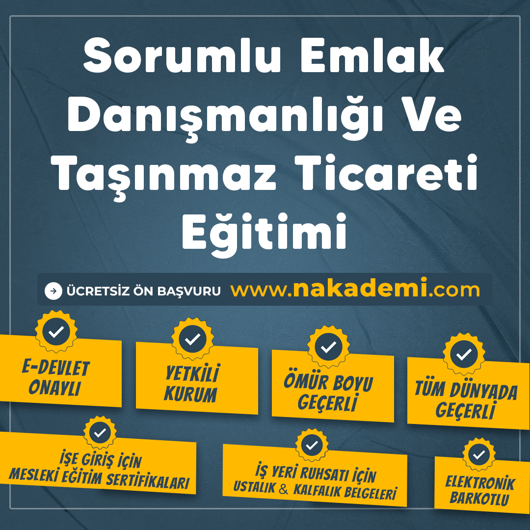 Sorumlu Emlak Danışmanlığı Ve Taşınmaz Ticareti Eğitimi