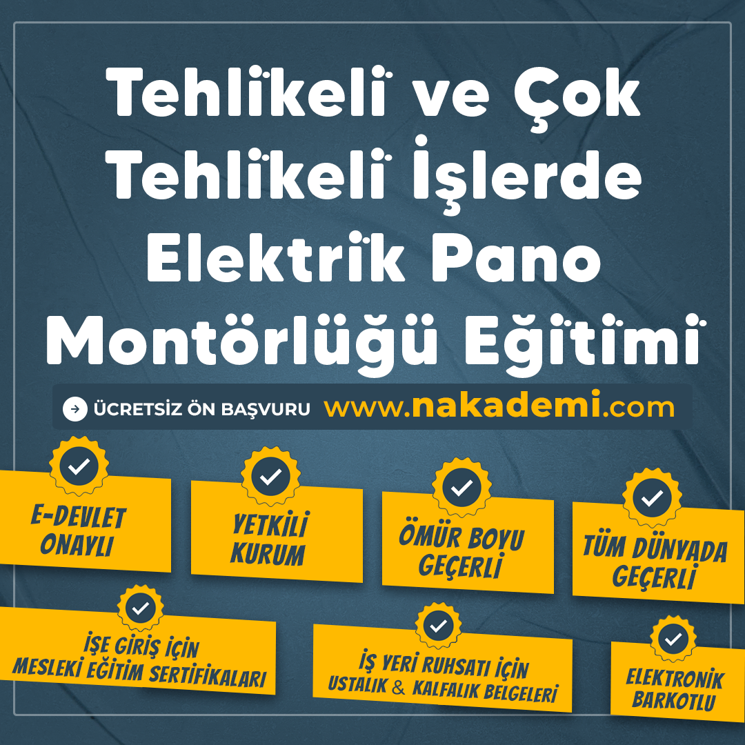 Tehli̇keli̇ ve Çok Tehli̇keli̇ İşlerde Elektri̇k Pano Montörlüğü Eği̇ti̇mi̇