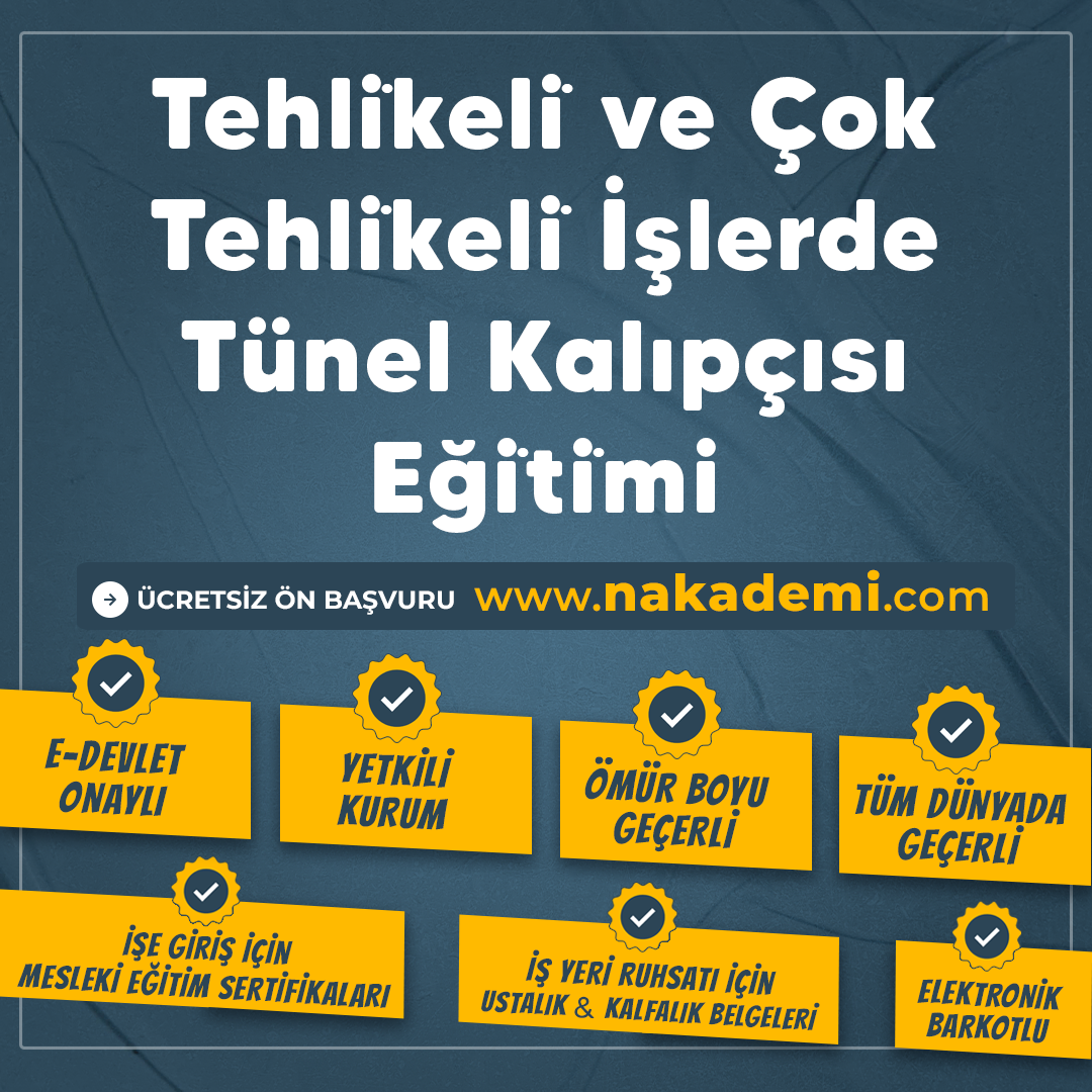 Tehli̇keli̇ ve Çok Tehli̇keli̇ İşlerde Tünel Kalıpçısı Eği̇ti̇mi̇